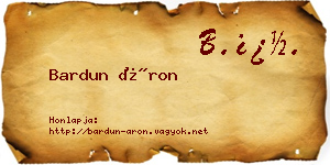 Bardun Áron névjegykártya
