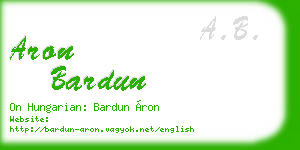 aron bardun business card