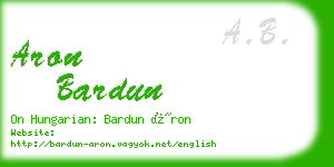 aron bardun business card